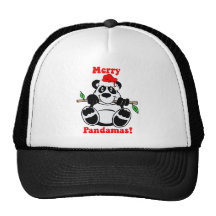 Ours panda drôle de Noël Casquettes
