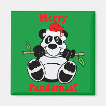 Ours panda drôle de Noël Aimants Pour Réfrigérateur