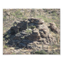 Outcropping rocheux dans Tucson Tirage Photo
