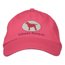 Ovaal Labrador Geborduurd (Roze) Pet Geborduurde Baseball Caps