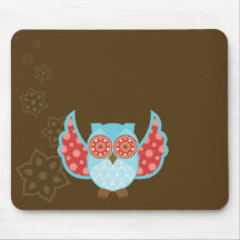 OwlBoheme Mousepad bleu Tapis De Souris