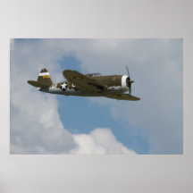 P-47 vert "cruche" montant chez Warbirds au-dessus Affiche