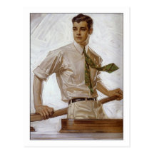 Paar in Boot door Joseph Leyendecker Wenskaarten