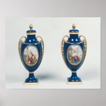 Paar vazen Sevres met allegorisch worden verfraaid Print