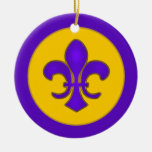 Paars en Gold Fleur DE Lis Ornament