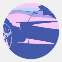 Paars en Roze Korvet Ronde Stickers