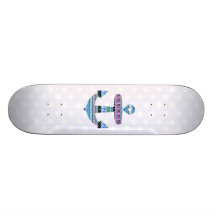 Paars StammenAnker en stippen Persoonlijk Skateboard