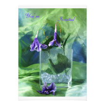 Paarse Bloemen Uitnodiging