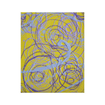 Paarse Cirkels Stretched Canvas Afdruk