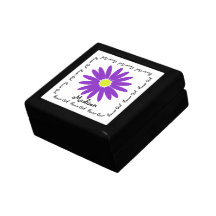 Paarse Daisy Wedding Keepsake Juwelen Doosjes