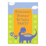 Paarse Dinosaurus met de Partij van de Verjaardag  Persoonlijke Uitnodiging