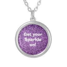 Paarse Faux schittert Persoonlijke Ketting