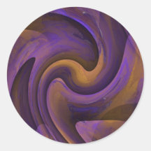 Paarse Gele Werveling Ronde Sticker