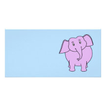 Paarse Olifant. Cartoon Gepersonaliseerde Fotokaarten
