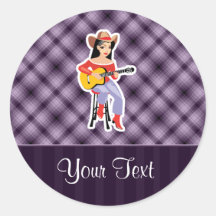 Paarse Veedrijfster met Gitaar Sticker