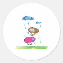 paddestoelen ronde stickers