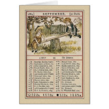 Page d'almanach de Greenaway septembre de Salutati Cartes De Vœux