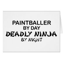 Paintballer Ninja mortel par nuit Carte De Vœux