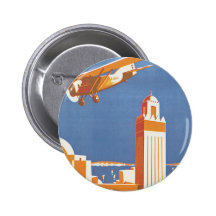 Pair Avion de Maroc d'Au Badge Avec Épingle