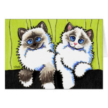 Paires de chats de Ragdoll de -Laisse Art™ de poup Cartes