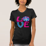Paix, amour, chemise de natation de filles t-shirts