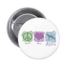 Paix en pastel, amour, et bergers allemands badge