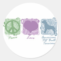 Paix en pastel, amour, et terriers de pitbull amér adhésif