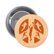 Paix et basket-ball badges publicitaires