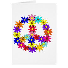 Paix et flower power cartes