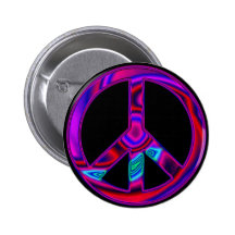 Paix psychédélique badge avec épingle