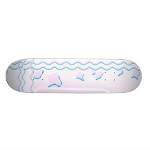 Pâlissez - le modèle de vagues rose et bleu-clair planches à roulettes customisées