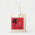 Palmiers noirs rouges de mariage de plage sac fourre-tout