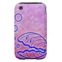 Palourde mignonne Shell sous le pourpre bleu de me Étui Tough iPhone 3