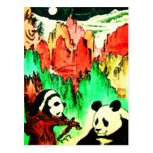 Panda 04 * carte postale d'art de panda * Panda-Po