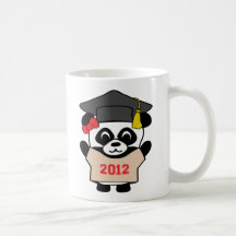 Panda de fille diplômé beige 2012 et de rouge tasse