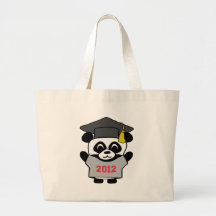 Panda de garçon diplômé gris 2012 et de rouge sacs de toile