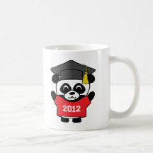 Panda de garçon diplômé rouge 2012 et de blanc mug