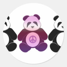 Panda de paix adhésif rond