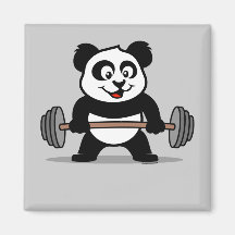 Panda d'haltérophilie magnets pour réfrigérateur