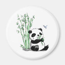 Panda die Bamboe eet Magneten