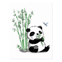 Panda die Bamboe eten Wens Kaart