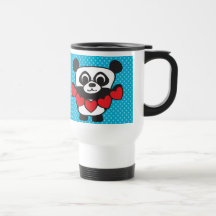 Panda - ficelle de coeurs - tasse