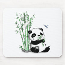 Panda mangeant le bambou tapis de souris
