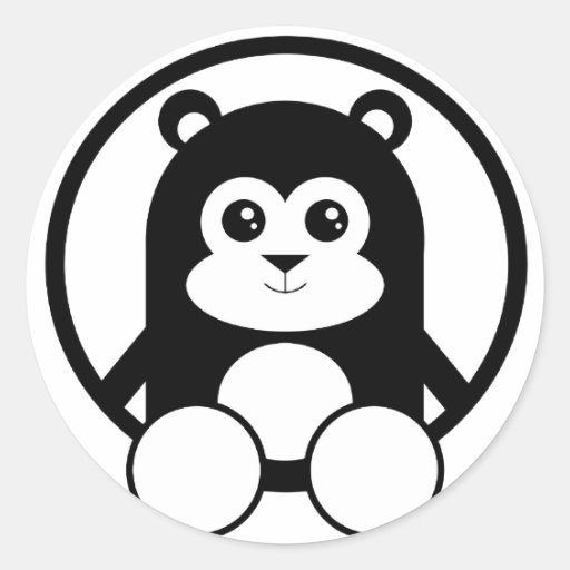 Panda mignon autocollant