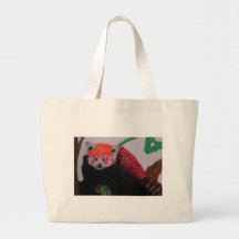 panda rouge en hiver sacs fourre-tout