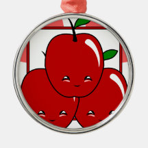 Panier de Kawaii Apple (garçon) Ornements De Noël