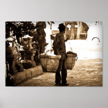 panier de pêcheur de Bali Indonésie de plage de lo Posters