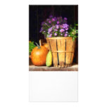 Panier des asters avec le citrouille et la courge photocarte customisée