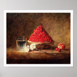 Panier des fraisiers communs par Jean Simeon Chard Affiche