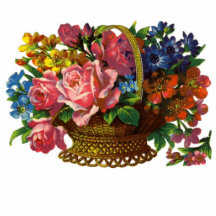 Panier victorien de photo de fleurs… découpages en acrylique